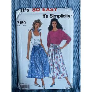 Simplicity 7150 Sewing pattern maxi skirt pullover top size 8-20